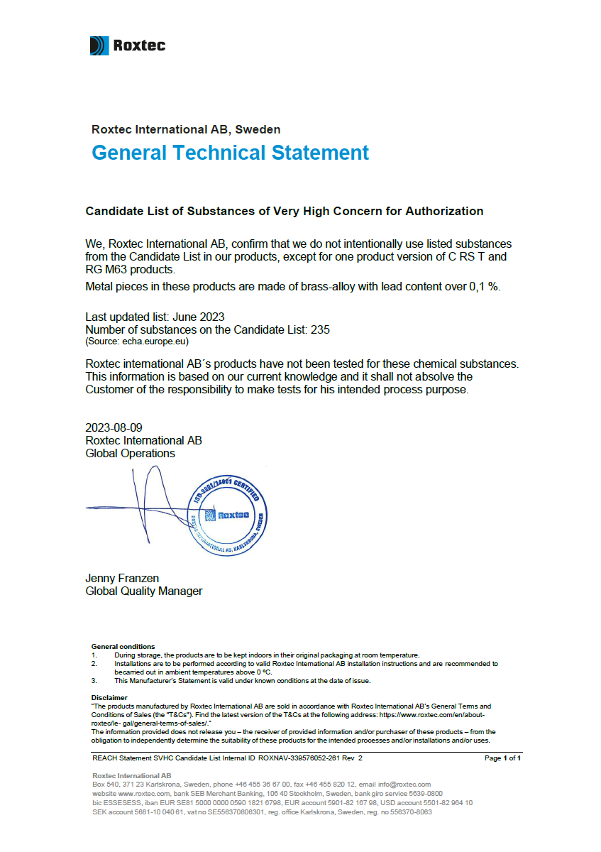 REACH 候选物质清单