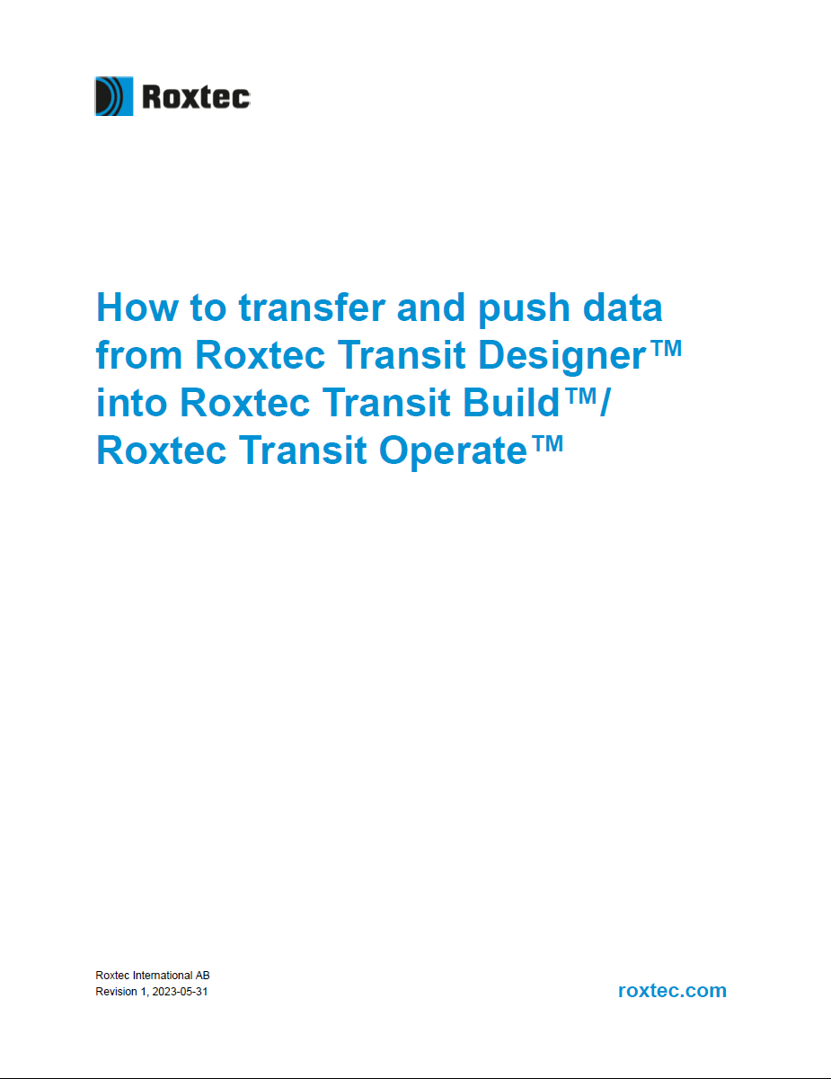 如何从 Roxtec Transit Designer™ 推送数据