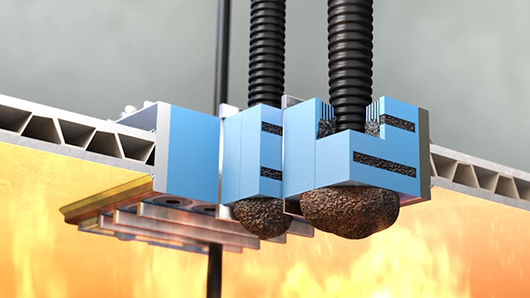 塑料波纹管穿隔的防火保护