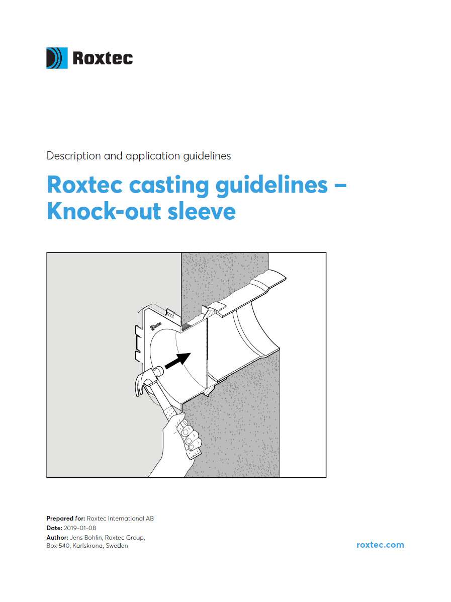 Roxtec 敲除式套筒浇铸指南