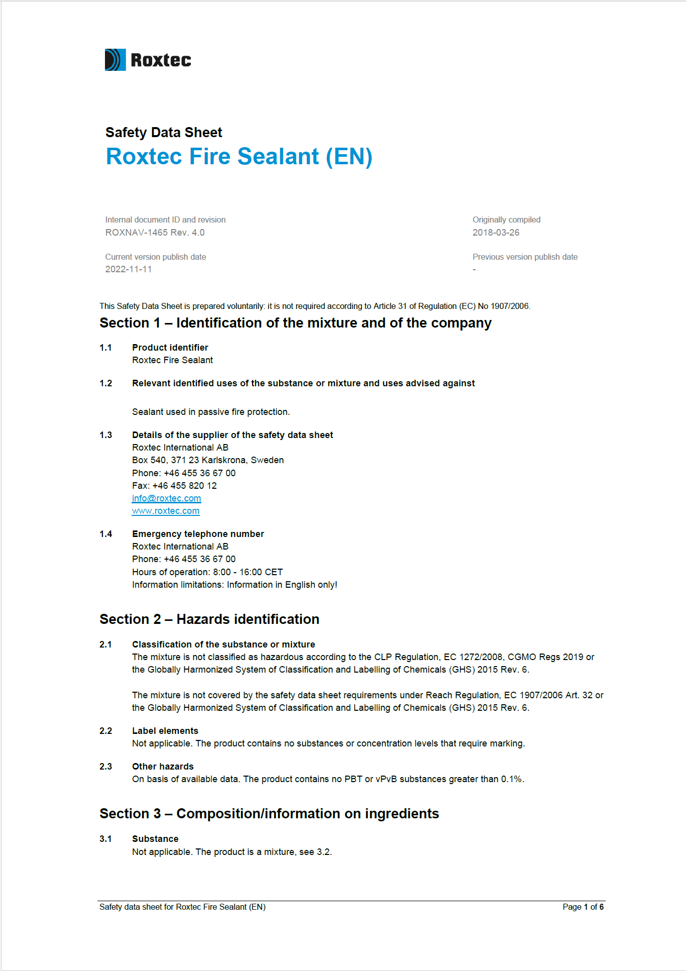 Roxtec Fire Sealant (CN)